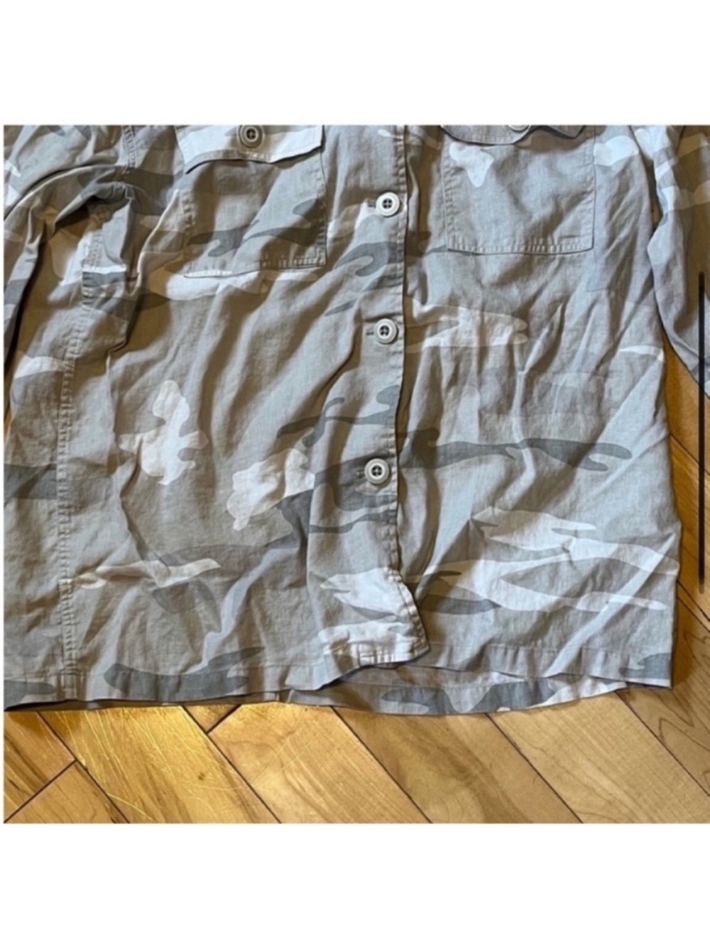 Rails Everett Desert Camo linen blend long sleeve button down collared shirt M - Picture 4 of 10